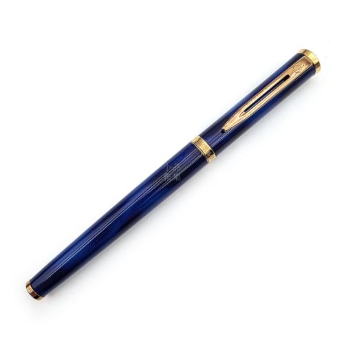  ☆典藏老筆☆ 法國 Waterman Preface 序言 大理石花紋(藍漆) 18K金 鋼筆