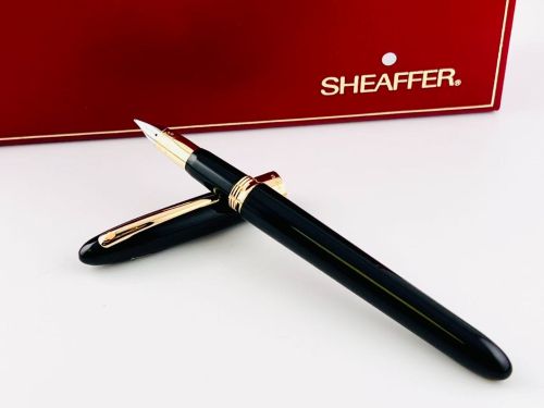 ☆典藏老筆☆  SHEAFFER 西華 591麗黑金夾 18K金  特別勝利尖  
