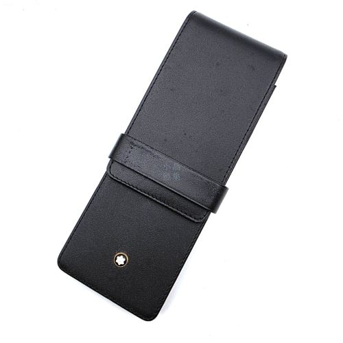 = 中古品 = Montblanc 萬寶龍 上掀  三支裝 筆袋 7成新 $2500