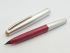 優選短鋼 =中古美品= Old Platinum 18K細軟尖 短鋼筆（銀色直條）