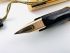  ☆典藏老筆☆Caran d’Ache (CDA) 卡達 劍形筆夾 金桿 鋼筆+自動鉛筆 一對（14K EF尖 全新品）