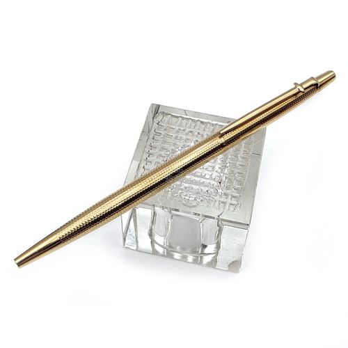 ☆庫存新品 ☆ CARAN D’ACHE 卡達 老款 Epée（劍形筆夾）鍍金雕刻釘紋 原子筆