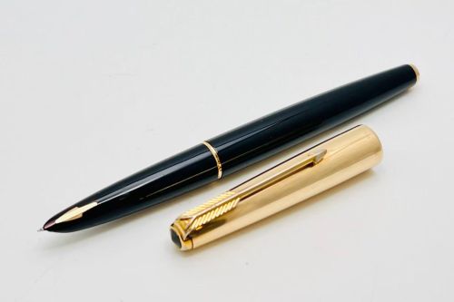 = 中古美品 = 派克 PARKE61 包12K金蓋 黑桿 鋼筆 PJ#60660