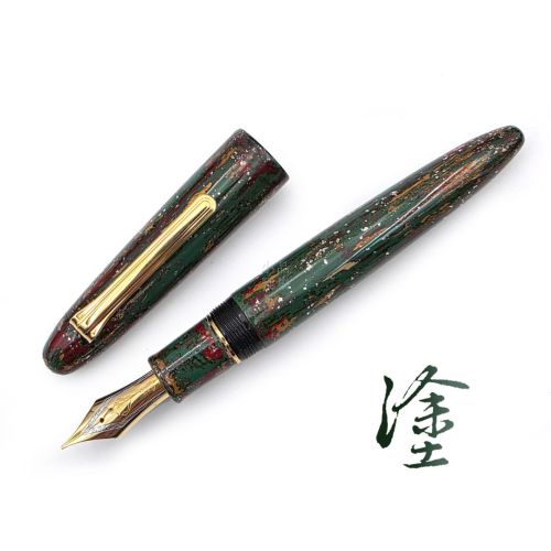 台灣職人昆陽 漆塗款 『 松鎏 Pine Aurum 』(寫樂 21K金 KOP硬橡膠筆王 雙色M尖）  