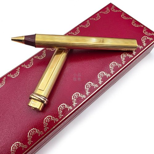 Cartier 卡地亞 Vendôme Trinity 金色經典三環原子筆｜法式珠寶工藝的書寫典範