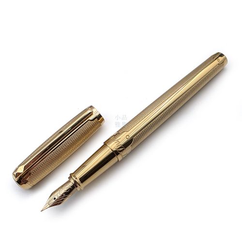 【絕版珍藏】法國 S.T. Dupont 都彭 Humphrey Bogart 漢弗萊鮑嘉特別版 麥穗紋 14K金鋼筆（近全新品）