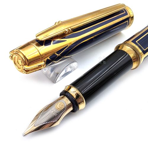 【中古品】 德國 elysee  愛禮 藍金 18K尖 鋼筆  #M3702