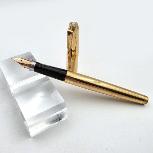 【 中古品特價 】PARKER 派克75 14K 鋼筆 ( 鍍金直條 ) 