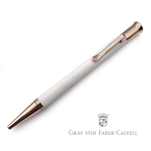 德國 Graf von Faber-Castell Guilloche系列 繩紋飾 原子筆 (香檳白）