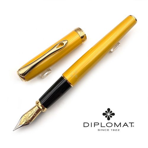 德國 DIPLOMAT 迪波曼 卓越A2 琺瑯黃 金夾 鋼筆