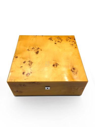 唐邦木業 古典木製手錶收藏盒 樹瘤木 鋼琴烤漆 15支裝（可上鎖）