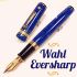美國 Wahl-Eversharp DECOBAND 飾環系列 Oversized 18K金 氣壓上墨 鋼筆（AMALFI BLUE藍色大理石 金夾）