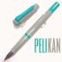 德國 Pelikan 百利金 老西德時期 twist 色彩鋼筆No.19（灰桿湖水藍夾）