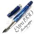 義大利 Montegrappa 萬特佳 Extra 1930 純銀 賽璐珞 18K金 鋼筆（地中海藍）