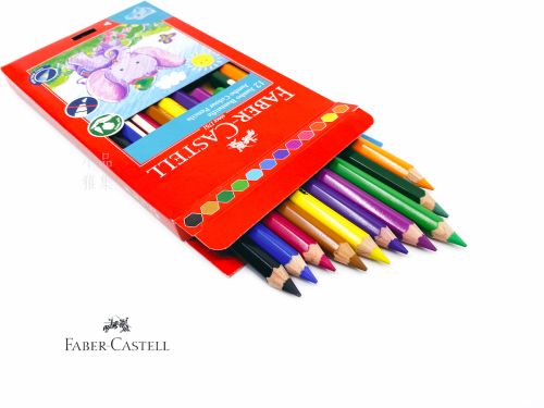 德國 Faber-Castell 輝柏 學齡兒童油性大六角無毒色鉛筆12色(111622)